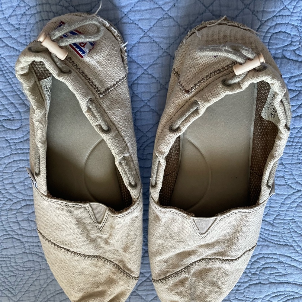 Casual Beige Canvas Slip-On Shoes